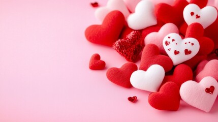 Romantic red hearts and roses, perfect for Valentine's Day theme.