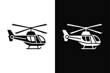 Helicopter Icon Flat Graphic Design on White Background Vector Art Illustration on white background.