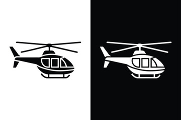 Helicopter Icon Flat Graphic Design on White Background Vector Art Illustration on white background.