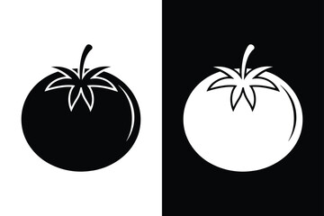 Tomato icon vector illustration graphic design. Tomato icon on White Background Vector Art Illustration on white background.