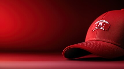 Detailed View of a Red Baseball Cap