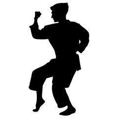 Karate athlete silhouette. Perfect for stickers, icons, logos and elements or advertising ornaments