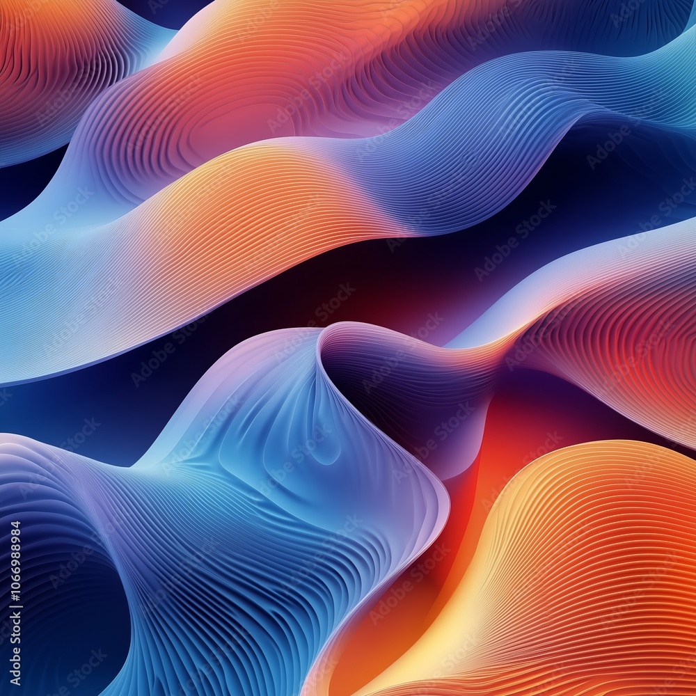 Poster colorful abstract waves create a dynamic visual experience with flowing patterns and gradients in vi