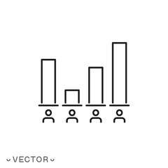 exit poll icon, data selection, election results or political survey, infographic, thin line symbol isolated on white background, editable stroke eps 10 vector illustration