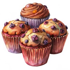 Delicious tasty muffins isolated on a white background