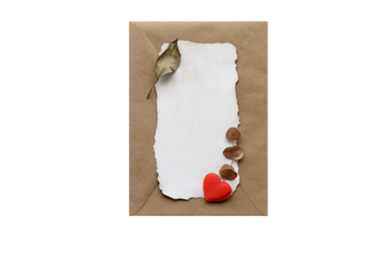 Greeting card with empty field for Valentine's Day on transparent background for insertion