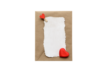 Greeting card with empty field for Valentine's Day on transparent background for insertion