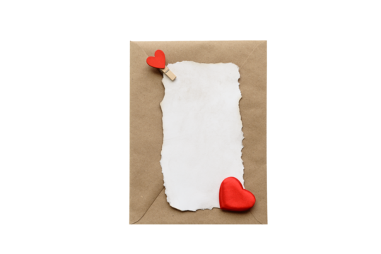 Greeting card with empty field for Valentine's Day on transparent background for insertion