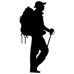 Mountain climber silhouette. Perfect for stickers, icons, advertising