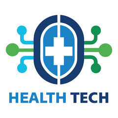 health tech logo design on white background