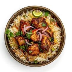 Fototapeta premium Biryani cilantro platter lunch.