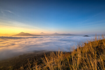 Fototapeta premium Panoramic view from the Radobyl hill in the Czech Republic