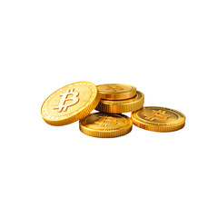 Bronze Coins 3D Render Icon Isolated on Transparent Background Cutout
