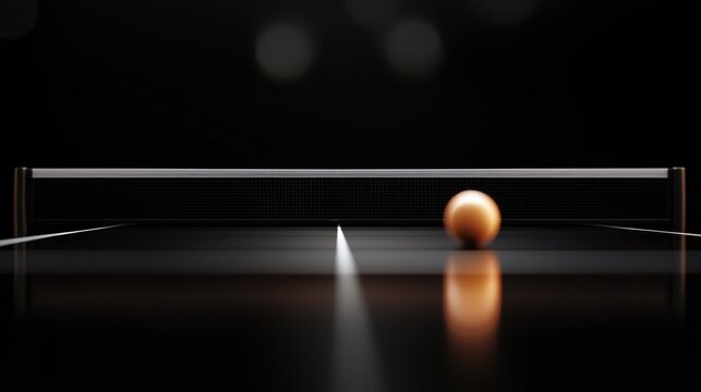 Polished Table Tennis Scene with a Ball in Motion