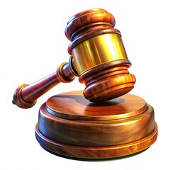 Judge gavel isolated on white background, close up