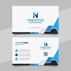 Modern and simple business card design Modern presentation card with company logo Vector business card template Visiting card for business and personal use Vector illustration design