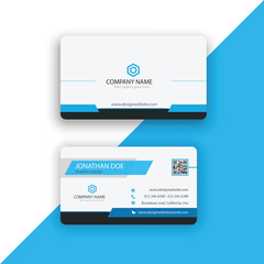 Modern and simple business card design Modern presentation card with company logo Vector business card template Visiting card for business and personal use Vector illustration design