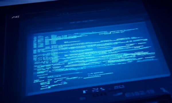 computer blue programming code scroll