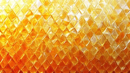 Abstract geometric pattern of golden yellow and orange diamond shapes with a slight sheen.