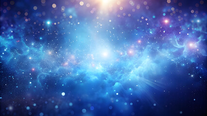 Obraz premium Celestial Misty Blue Background with Purple Light Leaks and Scratches. Perfect for: starry night events, cosmic shows, mystery parties