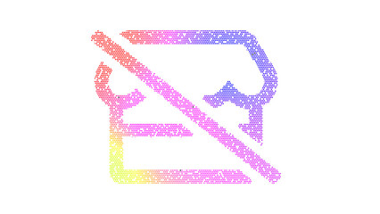 Icon store slash is made up of LED square shapes. There are bright diodes and there are black dead diodes