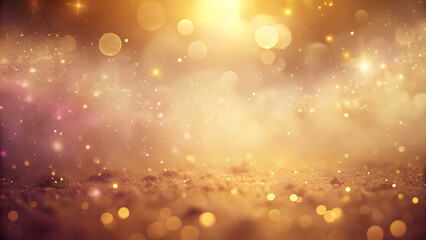 Fairytale Misty Cream-Yellow Background with Pink Light and Golden Dust. Perfect for: fairytale weddings, children's events, summer parties