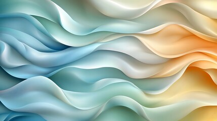 Obraz premium Abstract wavy background in blue, green and yellow colors.