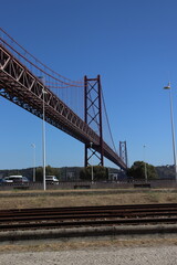 Obraz premium a large bridge over the river