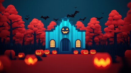 Spooky Haunted Fairground with Halloween Decor