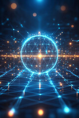 Obraz premium Abstract Polygonal Background with Geometric Patterns, Technology-Inspired Network Connections, and Futuristic Digital Design in Blue and Green Tones, Symbolizing Connectivity, Innovation