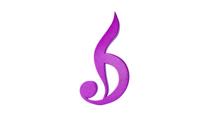 Obraz premium An elegant music note icon in bright purple, designed with clean lines on a white background