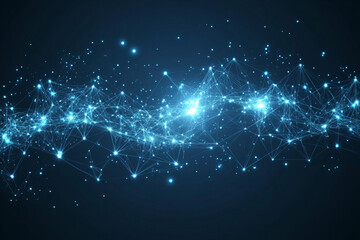 Abstract Polygonal Background with Geometric Patterns, Technology-Inspired Network Connections, and Futuristic Digital Design in Blue and Green Tones, Symbolizing Connectivity, Innovation