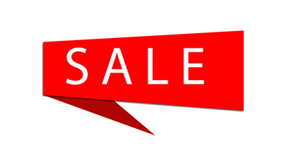 Red color speech banner with lettering sale 