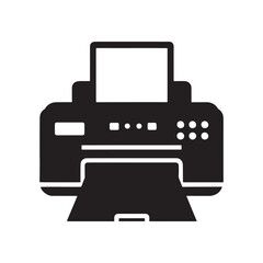 Printer silhouette on white background

