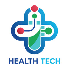 health tech logo design on white background