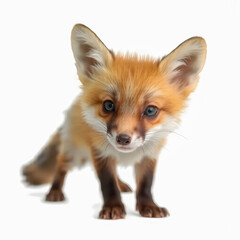 Obraz premium Red fox, Vulpes vulpes, in front of white background