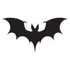 flying bat silhouette on white background
