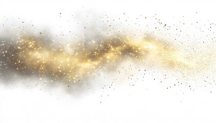 Obraz premium Abstract Background with Golden Sparkles and White Smoke