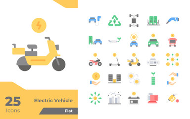 Electric Vehicle Flat Icon