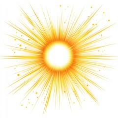Obraz premium A bright yellow light emitting from a central point, surrounded by radiating lines and small yellow dots.