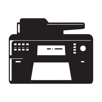 black printer office equipment clip art preview
