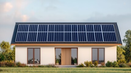 Fototapeta premium Minimalist Solar-Powered Home Design Concept