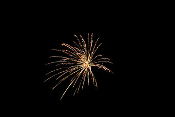 Fireworks lighting up the night sky. Pyrotechnics, abstract	
