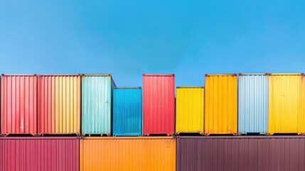 Fototapeta premium Urban Shipping Containers in Colorful Designs Transform Storage Solutions