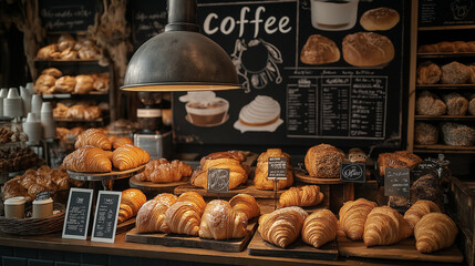 Obraz premium カフェに併設されたパンコーナー