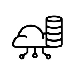 Icon Line cloud server database. Outline style.
