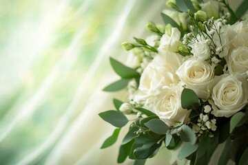 Obraz premium Elegant White Rose Bouquet