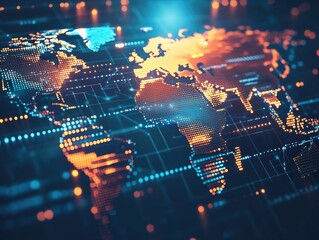 Obraz premium High-tech representation of global digital network integration.