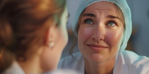 A doctor in a medical uniform performing a physical exam on a patient, emphasizing the importance of healthcare and professional interaction.