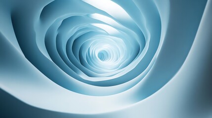 A spiral of blue and white with a hole in the middle